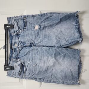 Distressed Denim Shorts